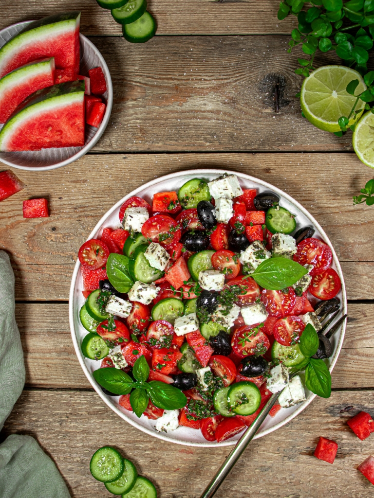 Griechischer Wassermelonen Salat - Kitchenfae