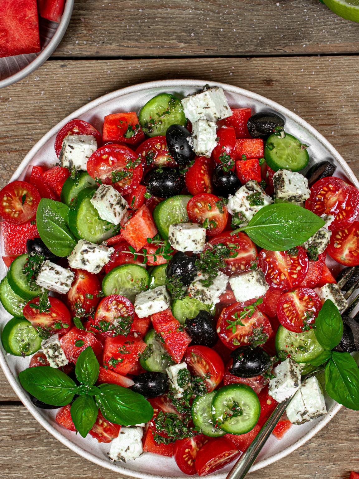 Griechischer Wassermelonen Salat - Kitchenfae